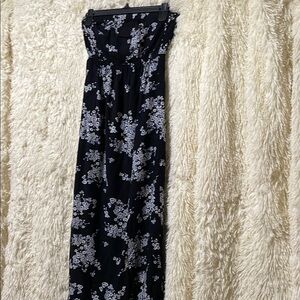 Long Floral Black and White Maxi Dress